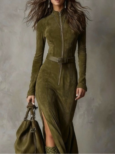 Nora™ | Vestido Largo de Ante