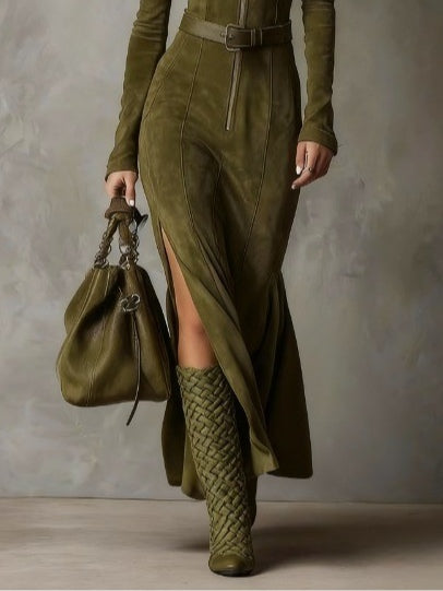 Alessia | Vestido largo de ante