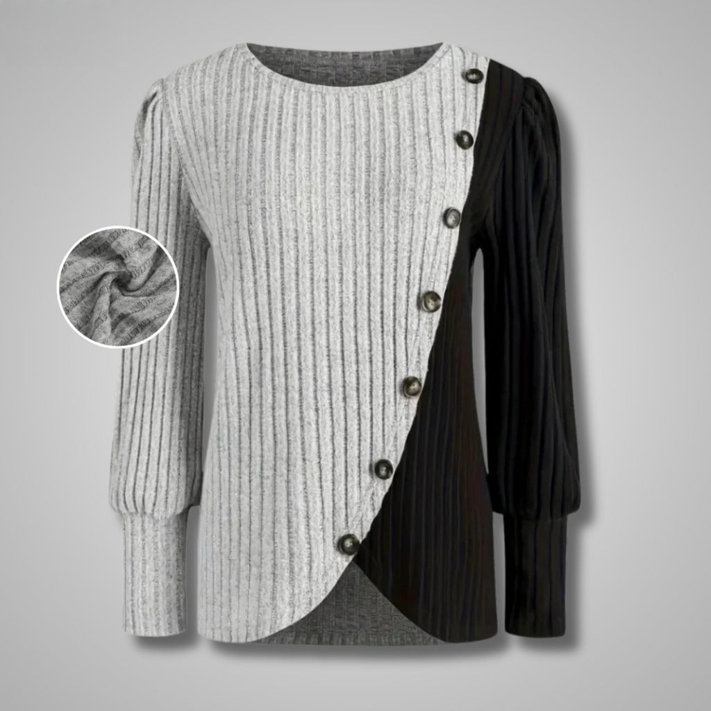 Elora | Jersey Elegante de Punto con Botonadura Frontal