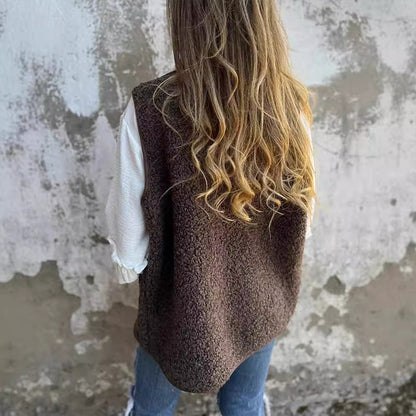 Alicia | Chaleco cálido corto de otoño con botones