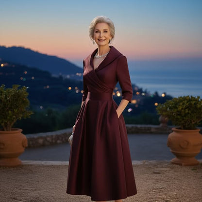 Rosalie | Elegante vestido midi con un sutil brillo