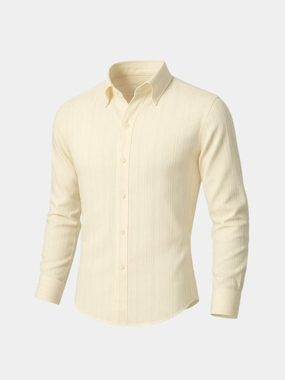 Camisa de Rayas de Botón Abajo en Seersucker