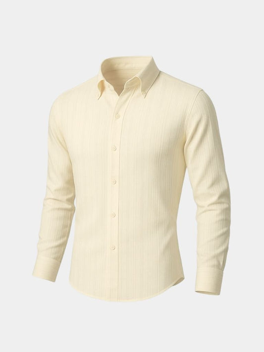 Camisa de Rayas de Botón Abajo en Seersucker