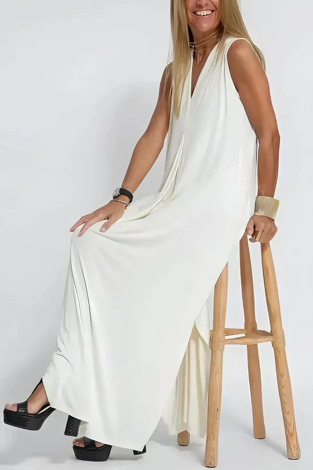Vestido largo elegante + cardigan a juego DE REGALO