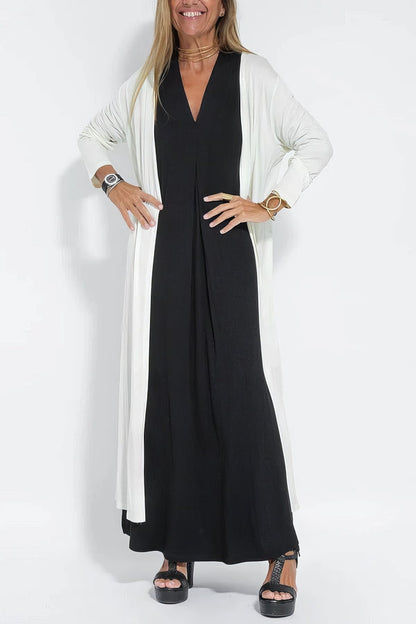 Vestido largo elegante + cardigan a juego DE REGALO