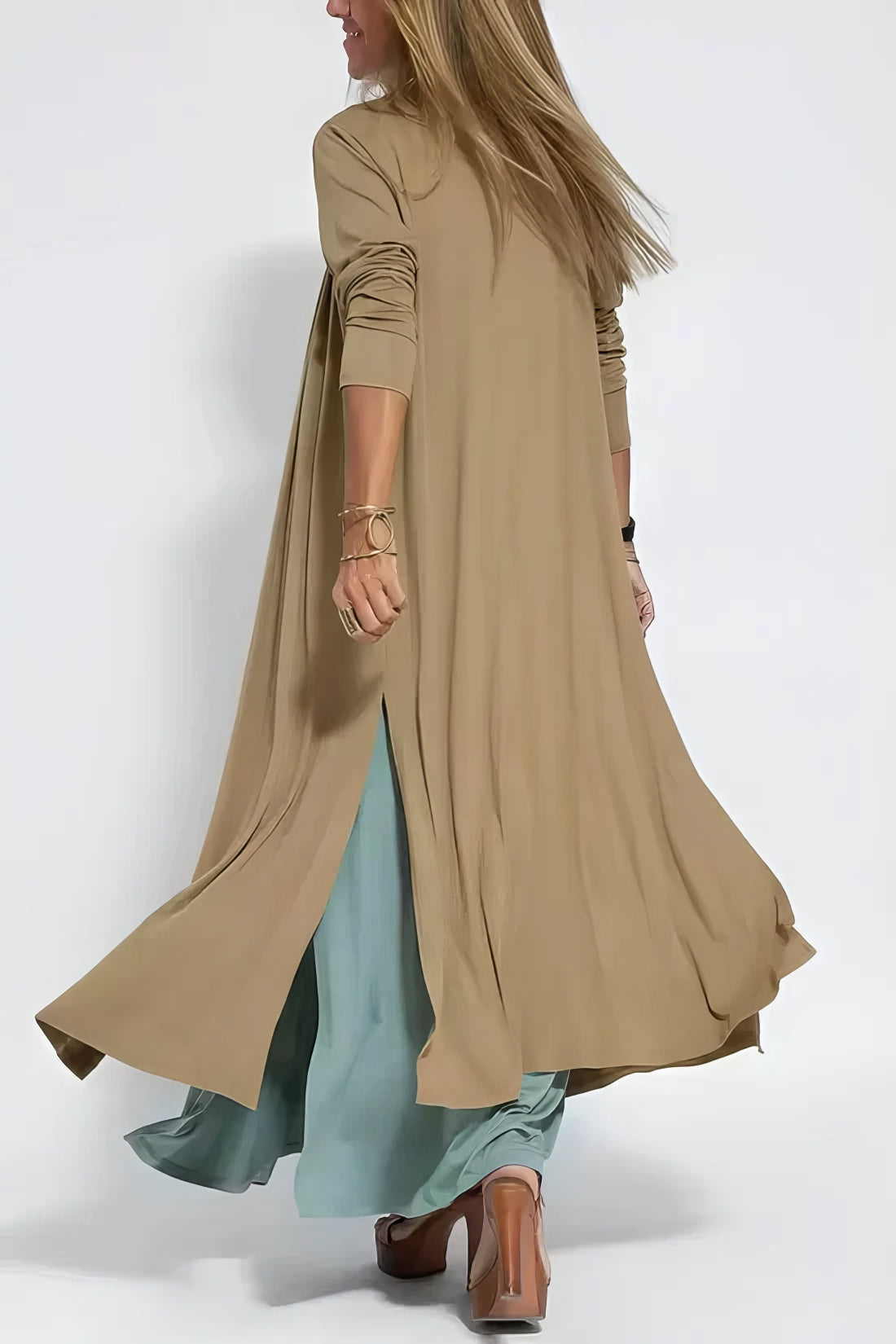 Vestido largo elegante + cardigan a juego DE REGALO